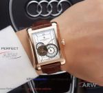 Perfect Replica Vacheron Constantin Malte Rose Gold Case White Tourbillon Dial Men's Watch